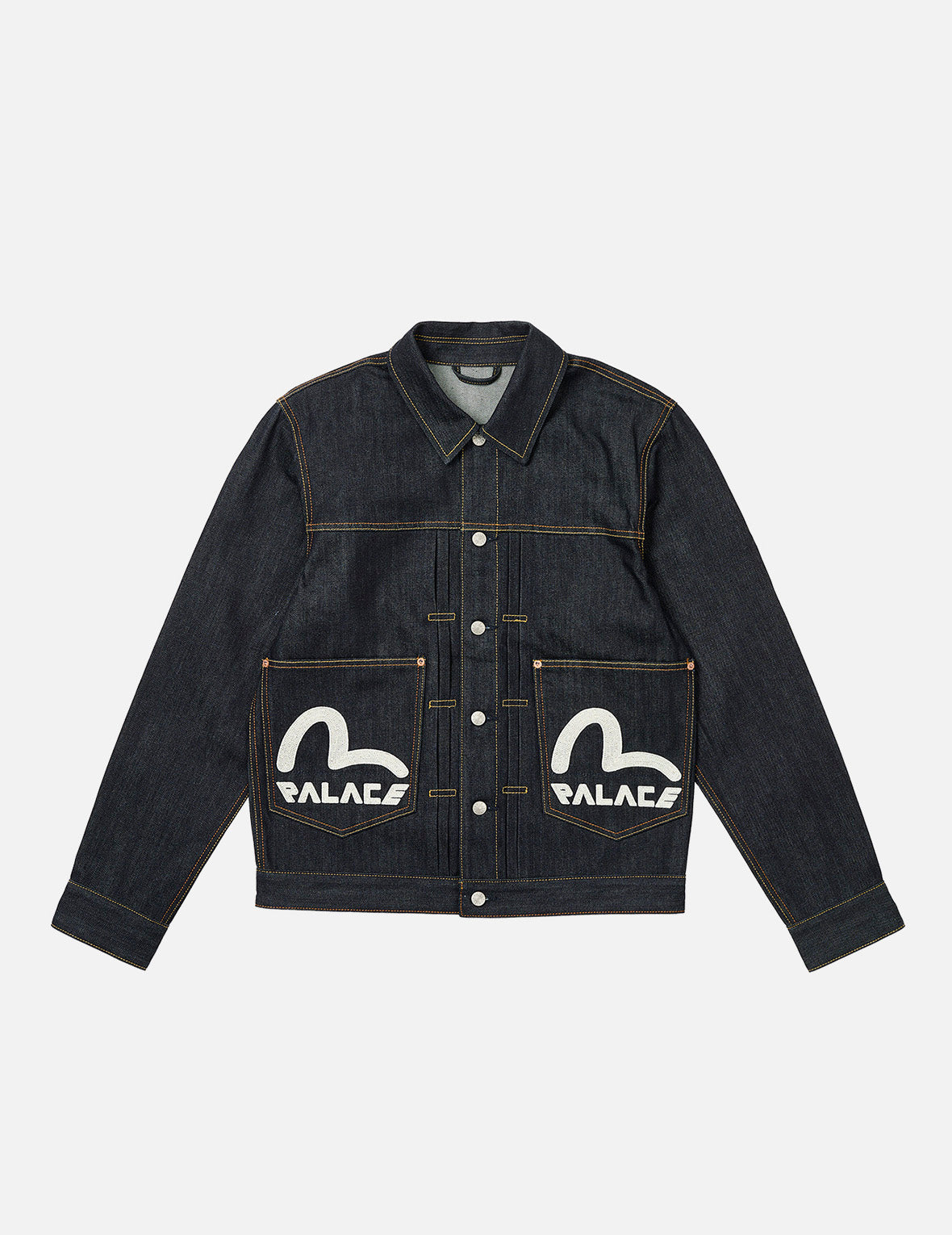 PALACE EVISU Logo Embroidery and Dice Daicock Print Regular Fit Denim Jacket