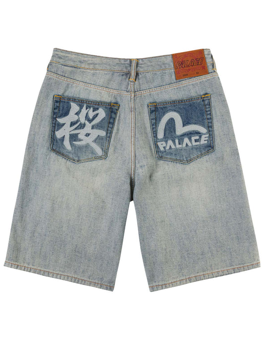 PALACE EVISU Reverse Denim Sakura Selvedge Denim Shorts